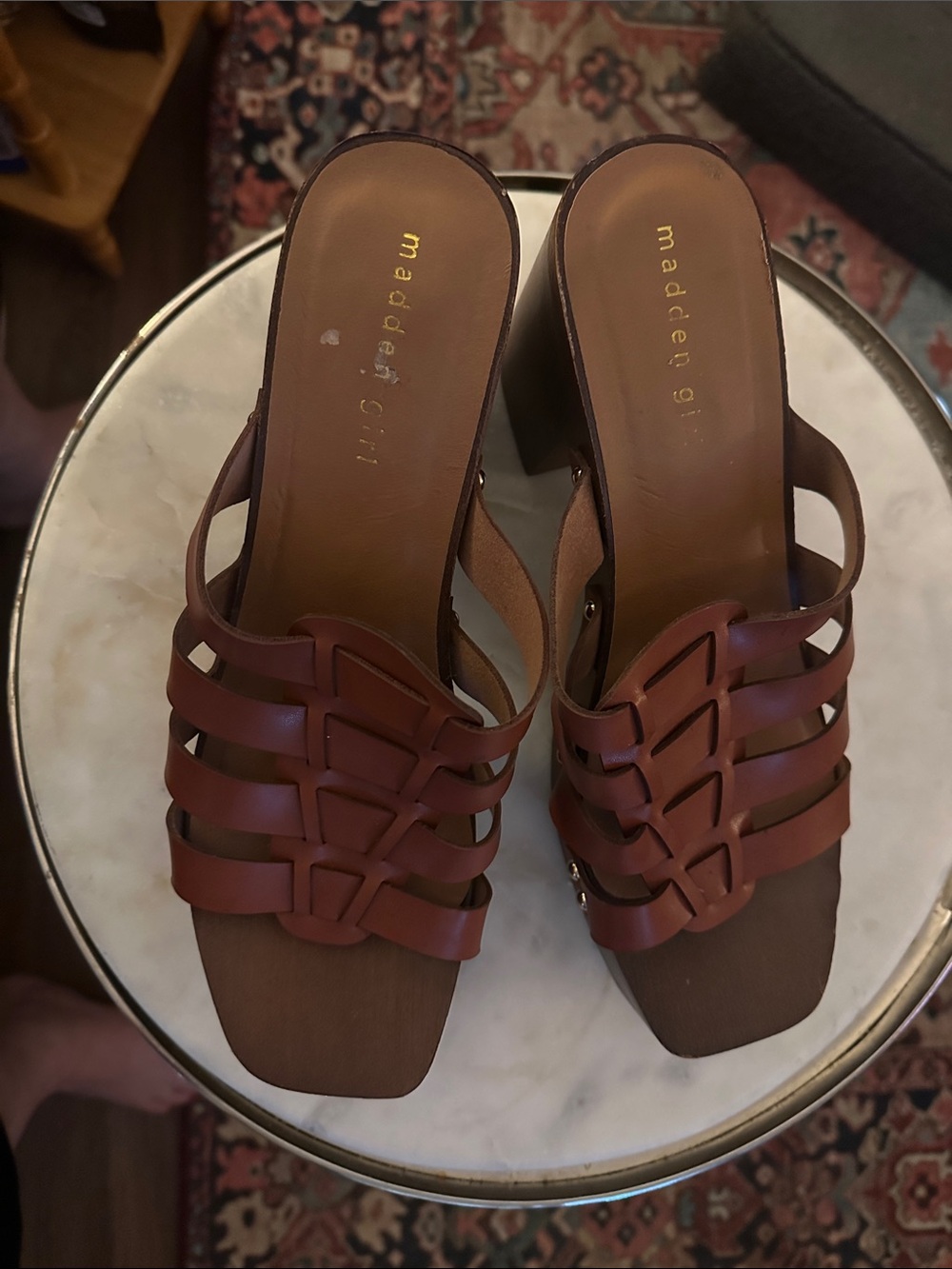 Madden Girl Brown Woven Platform Sandal - Picture 4 of 5